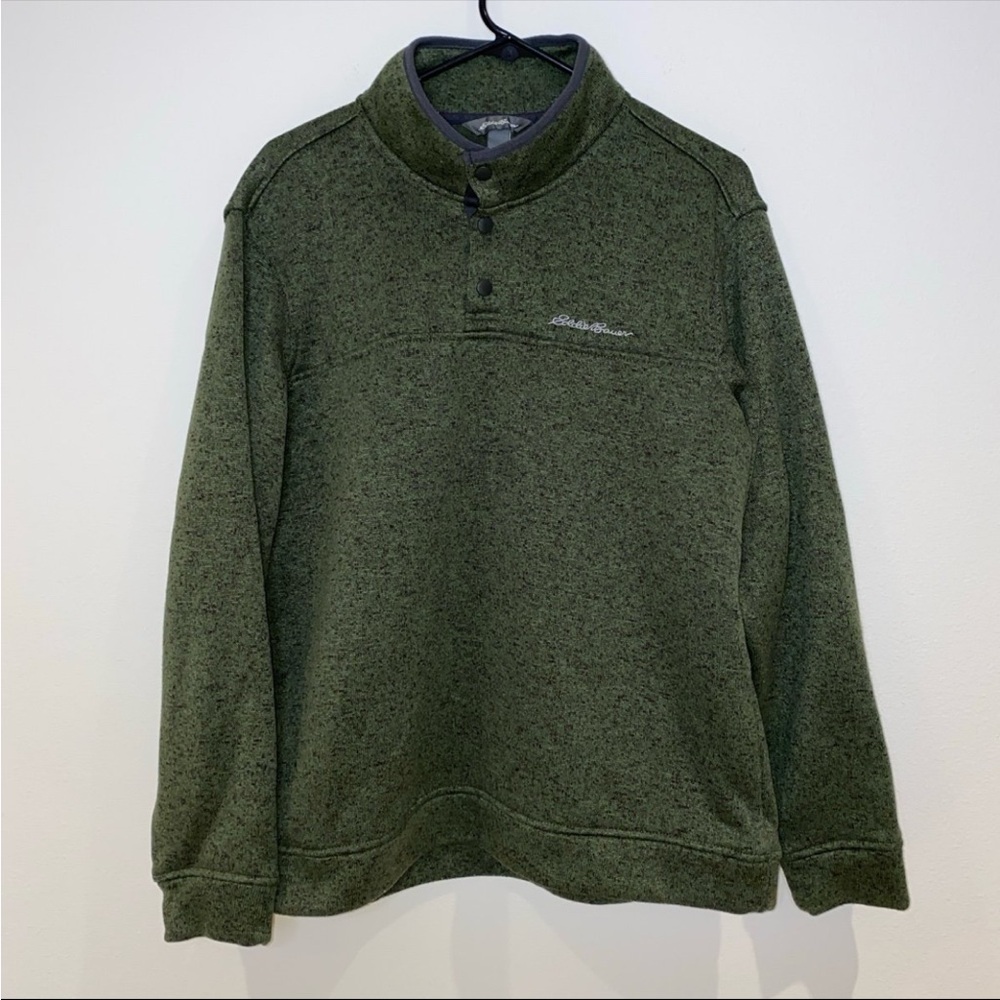 Eddie Bauer‎ Radiator Fleece Snap-Front Pullover Men’s L Green Black